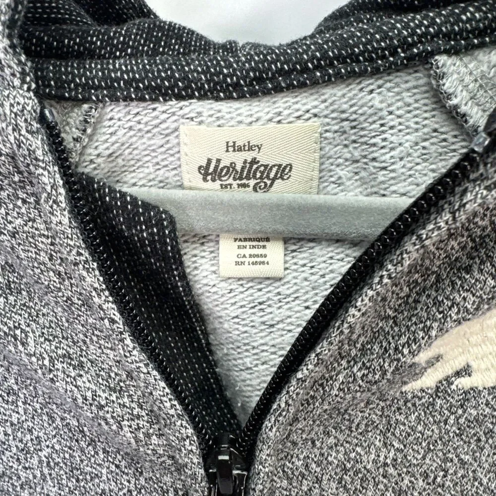 Hatley Heritage One Piece Zipped Baby Romper Bear Gray Hoodie 3-6 Month